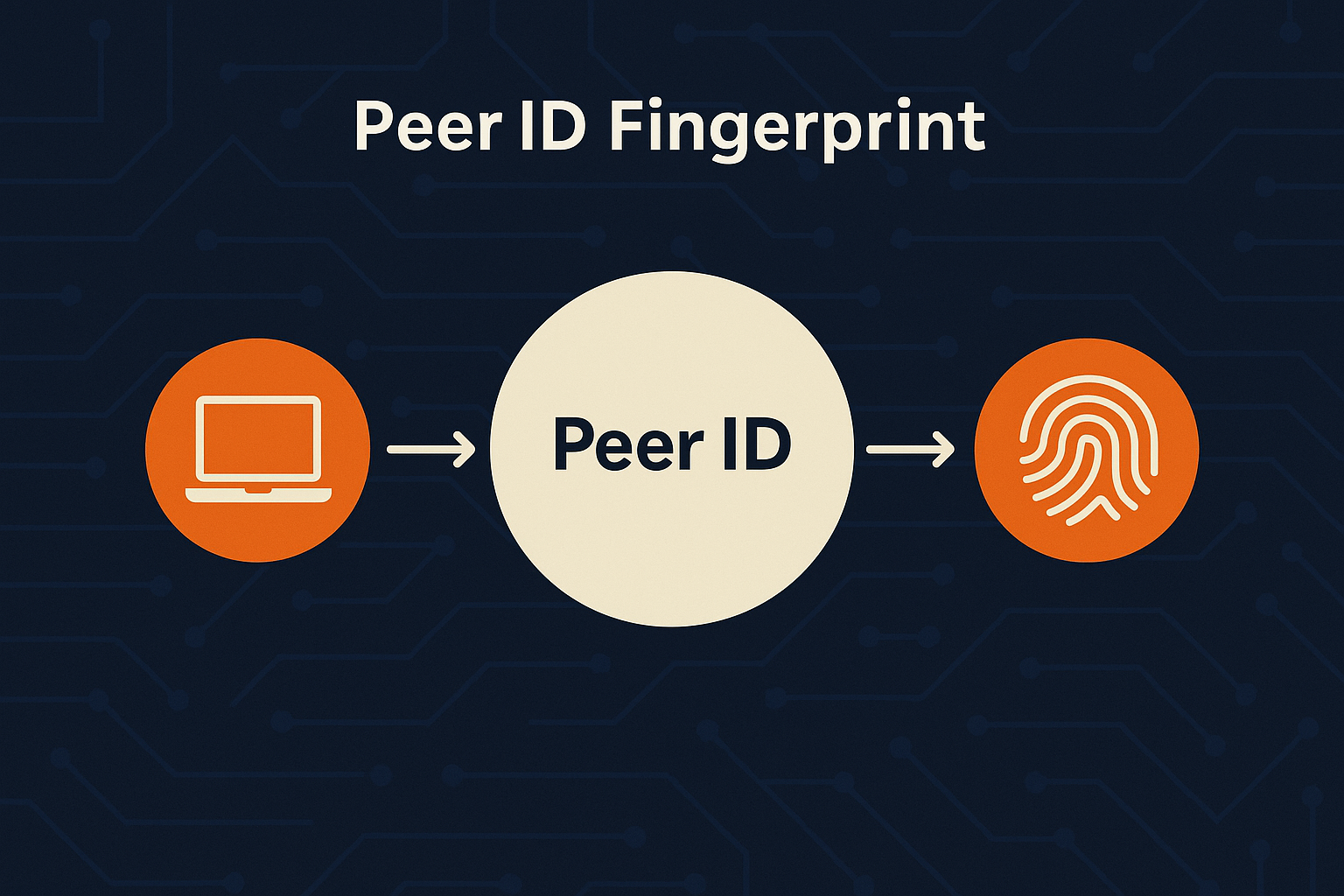 Diagram of peer ID, user agent, and timing forming a fingerprint