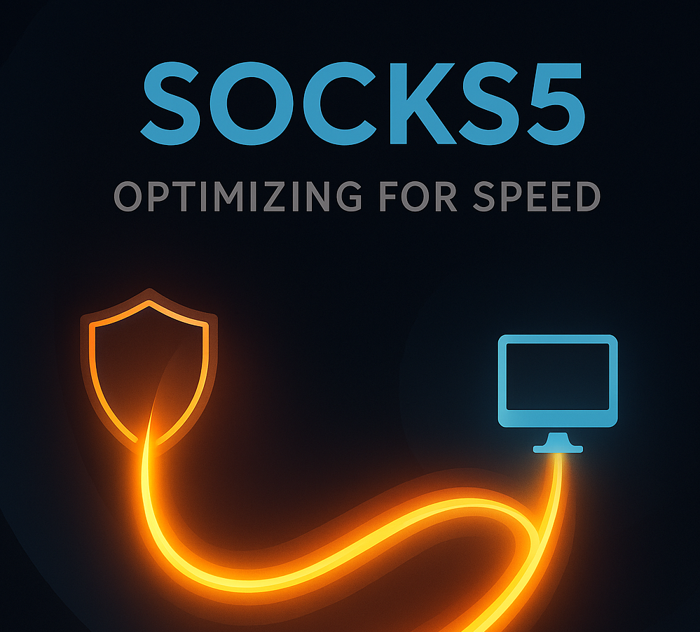 Dark hero visual of a glowing SOCKS5 path optimized for speed