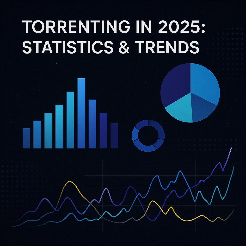 Abstract data visualization of torrent activity trends